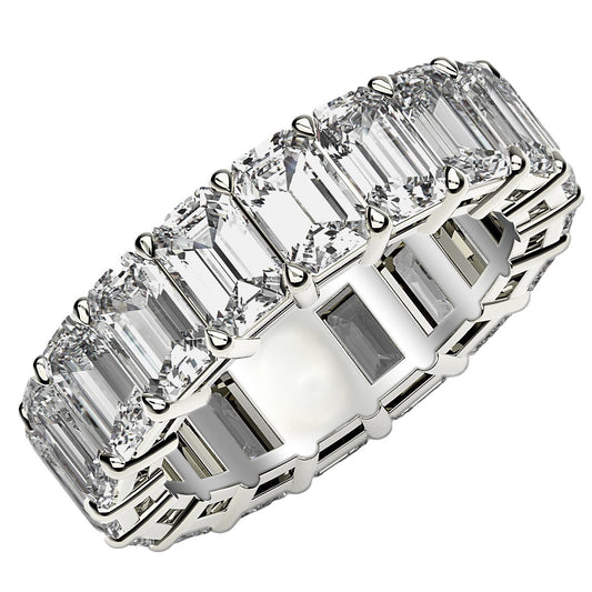Emerald Cut Lab Grown Diamond Eternity Ring in 14K White Gold (8 cttw FG/VS2)