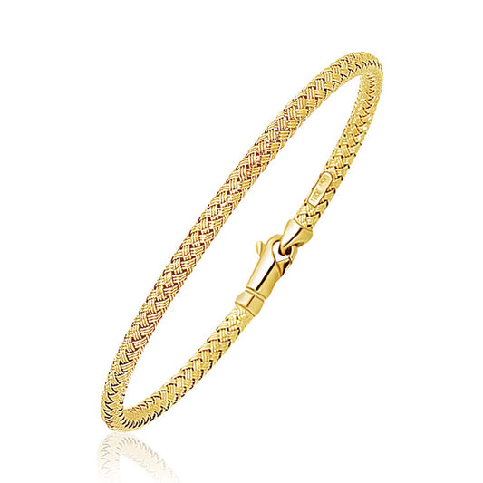 Woven Bangle Bracelet in 14K Yellow Gold