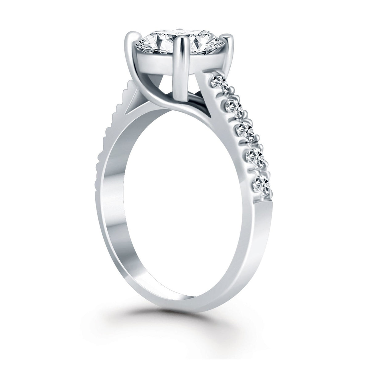 Trellis Diamond Engagement Ring in 14K White Gold