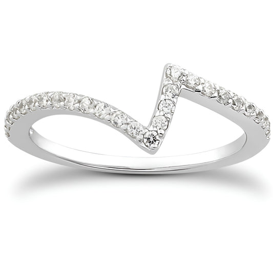 Fancy Zig Zag Pave Diamond Wedding Band in 14K White Gold (0.26 ct. tw.)