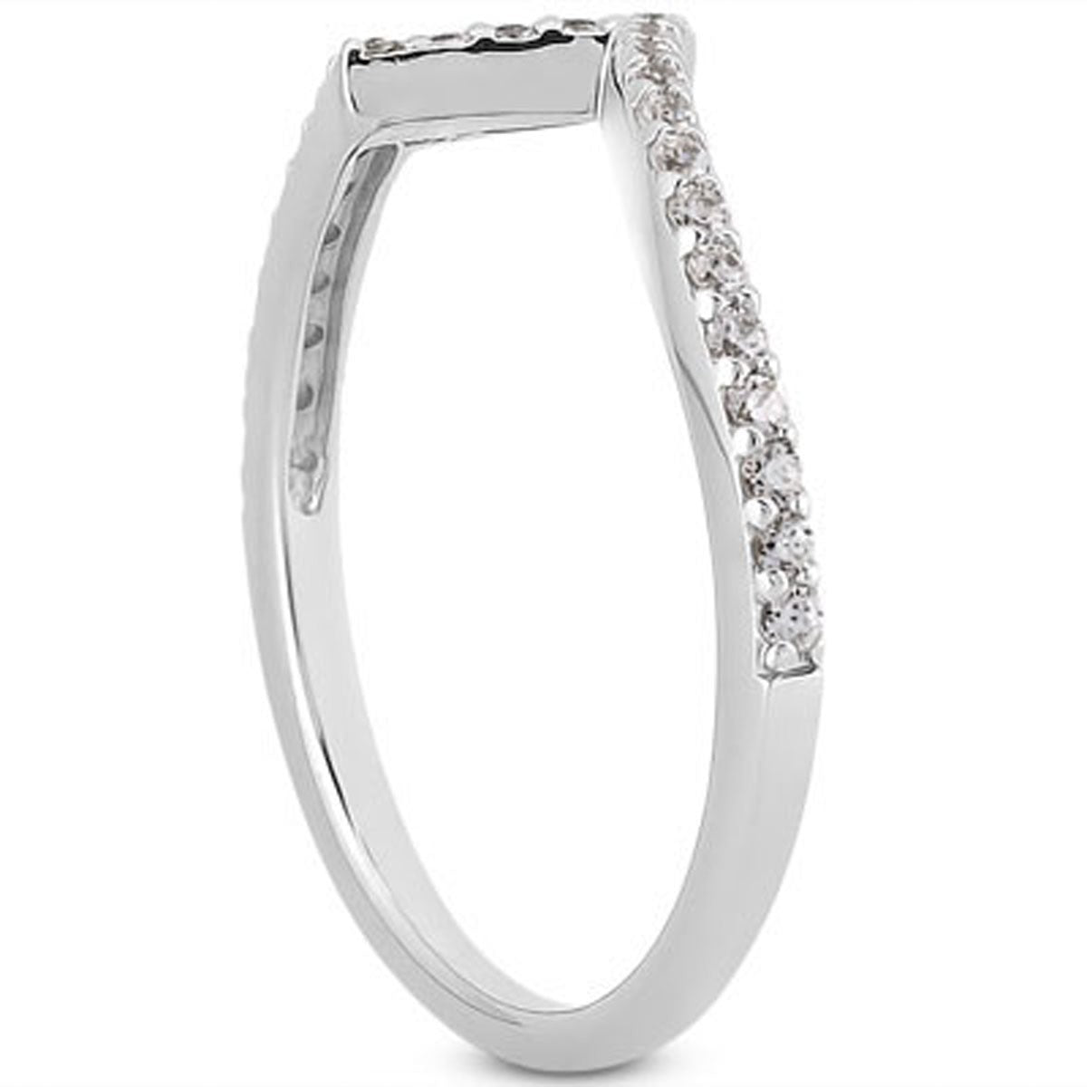 Fancy Zig Zag Pave Diamond Wedding Band in 14K White Gold