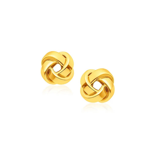 Classic Love Knot Stud Earrings in 14K Yellow Gold