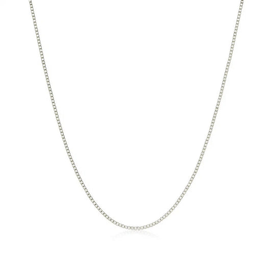 Box Chain in Rhodium-Plated Sterling Silver (0.70 mm)