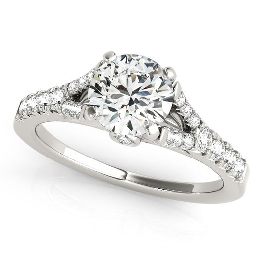 Split Shank Prong Set Diamond Engagement Ring in 14K White Gold (1 3/8 cttw)
