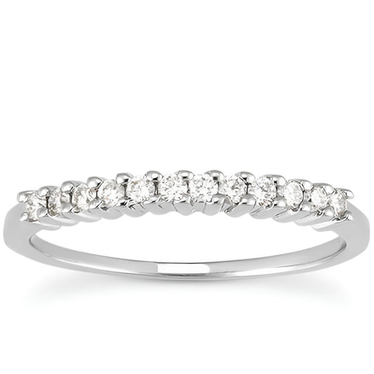 Raised Shared Prong Diamond Wedding Band in 14K White Gold (0.18 ct. tw.)
