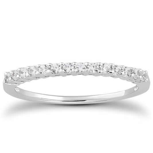 Shared Prong Diamond Wedding Band with Airline Gallery in 14K White Gold (0.21 ct. tw.)