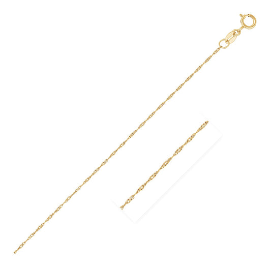Singapore Chain in 14K Yellow Gold 0.6mm (0.60 mm)