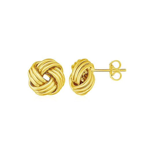 Polished Love Knot Stud Earrings in 14K Yellow Gold