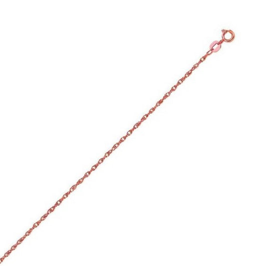 Machine Rope Chain in 14K Rose Gold (0.95 mm)