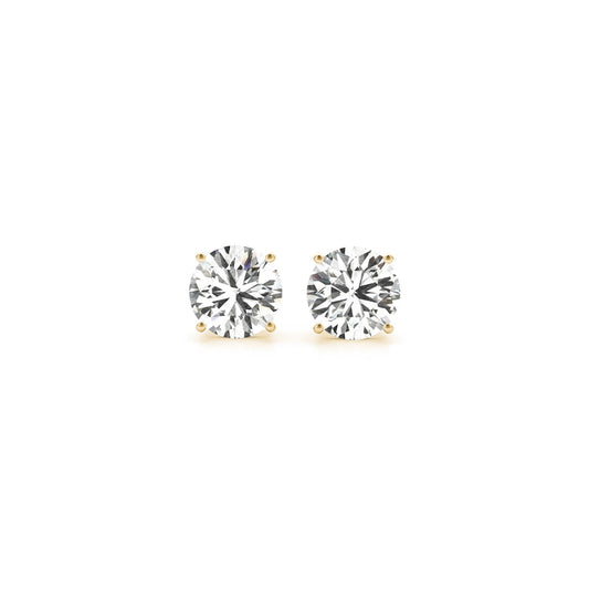 1.5 cttw IGI Lab Grown Round Diamond Earrings in 14K Yellow Gold G/VS2