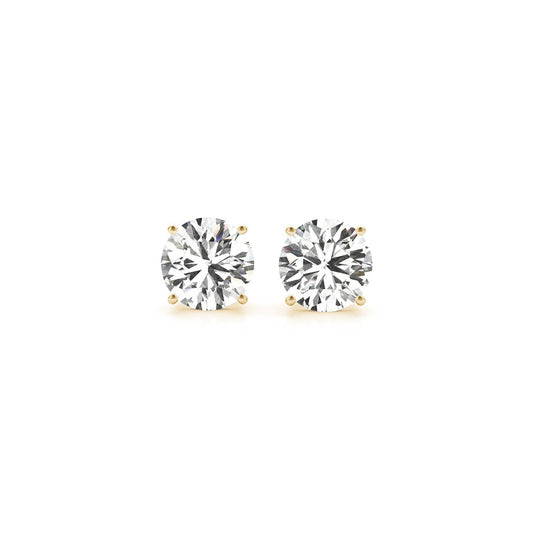 2 cttw IGI Lab Grown Round Diamond Earrings in 14K Yellow Gold G/VS2