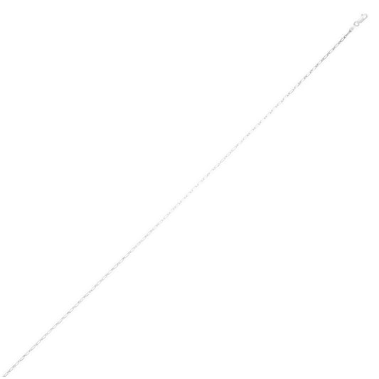 Petite Alternating Paperclip Chain in Rhodium-Plated Sterling Silver (2.30 mm)