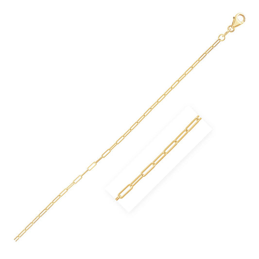Fine Paperclip Anklet in 14K Yellow Gold (1.5mm)