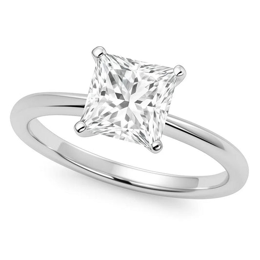 5 Carat Princess Lab Grown IGI Diamond Solitaire in 10K White Gold G/VS1