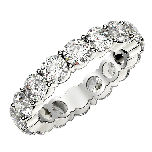 Round Cut Lab Grown Diamond Eternity Ring with Open Gallery in 14K White Gold (3.96 ct. tw.)