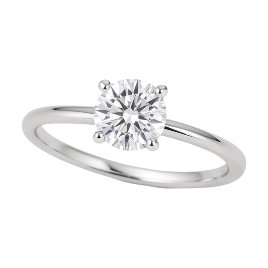 3/4 Carat Round Lab Grown IGI Diamond Solitaire in 10K White Gold G/VS1