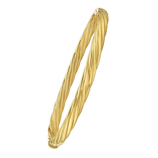 Fluted Twist Bangle in 14K Yellow Gold