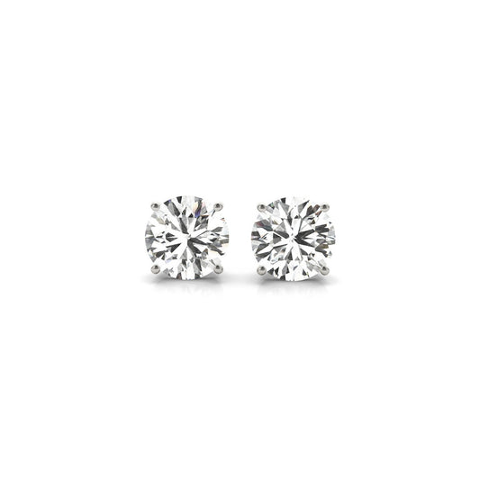 2 cttw IGI Lab Grown Round Diamond Stud Earrings in 14K White Gold G/VS2