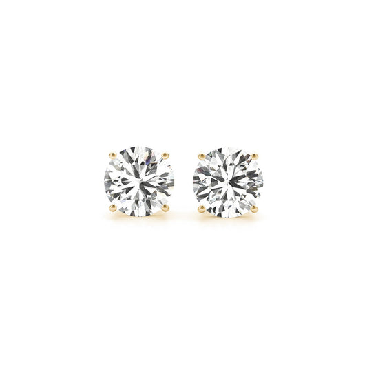 3 cttw IGI Lab Grown Round Diamond Earrings in 14K Yellow Gold G/VS2