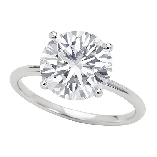 5 Carat Round Lab Grown IGI Diamond Solitaire in 10K White Gold G/VS1