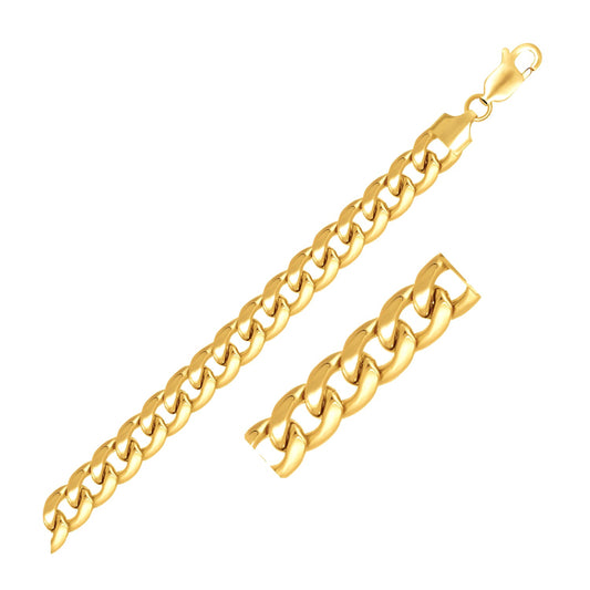 Light Miami Cuban Link Bracelet in 10K Yellow Gold (8.00 mm)