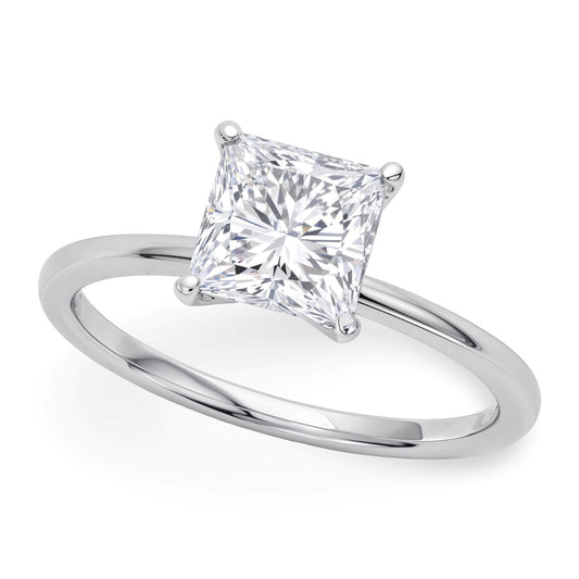 1.50 Carat Princess Lab Grown IGI Diamond Ring in 14K White Gold G/VS1