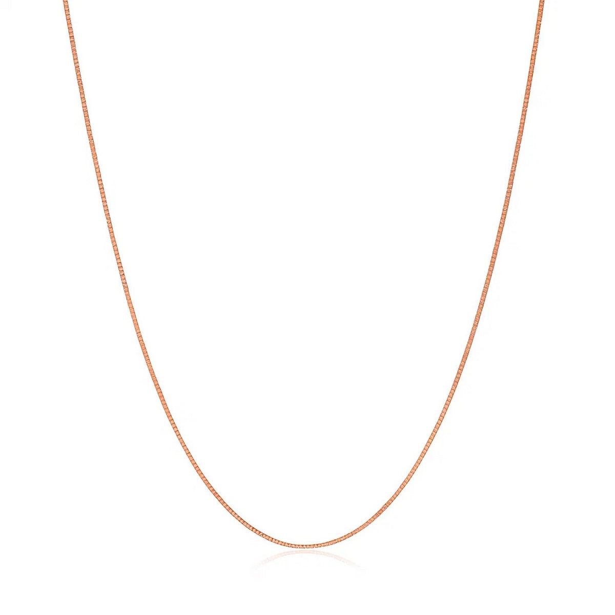 Classic Box Chain in 14K Rose Gold (0.45 mm)