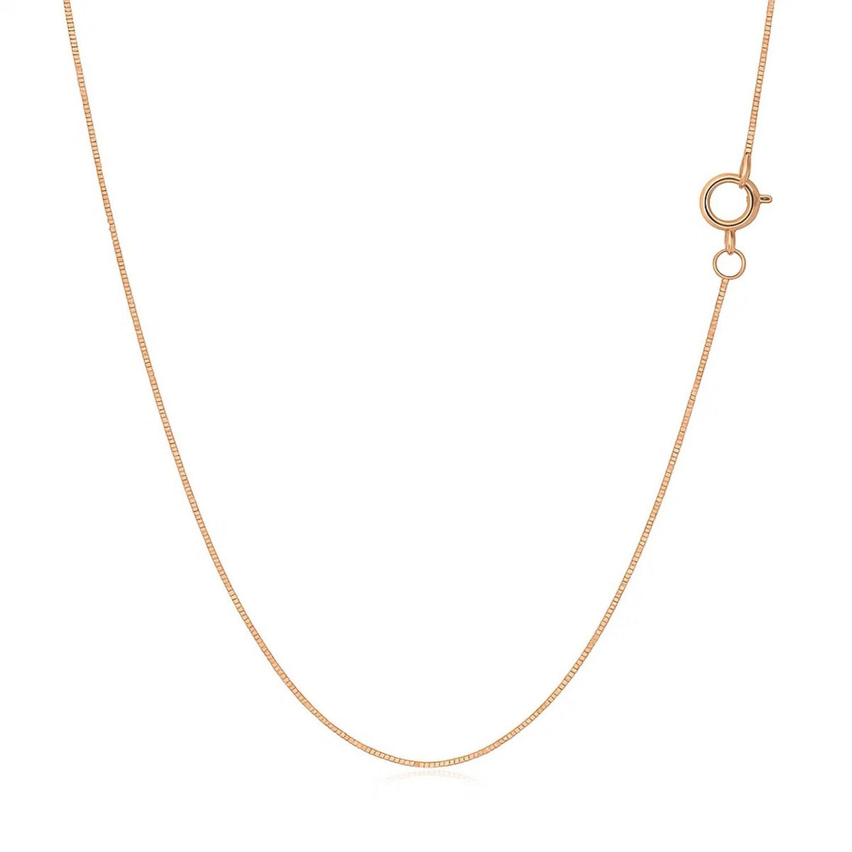 Classic Box Chain in 14K Rose Gold (0.45 mm)