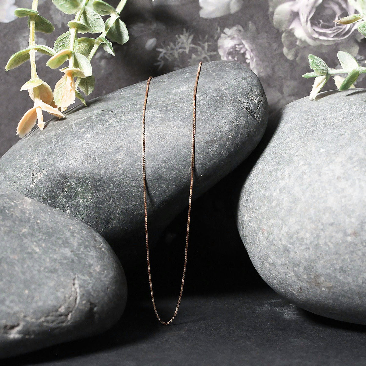 Classic Box Chain in 14K Rose Gold (0.45 mm)