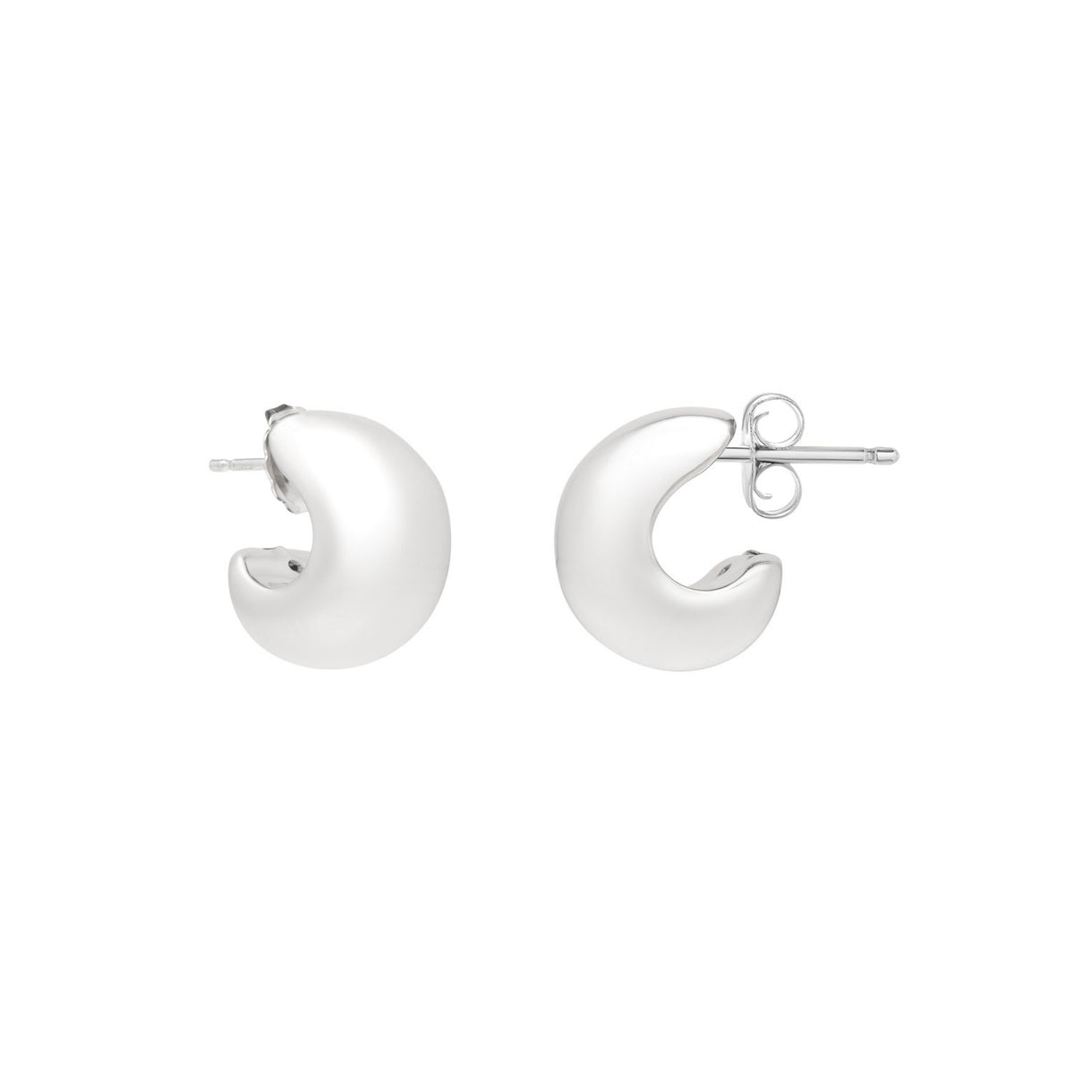 C-Hoop Earrings in Sterling Silver