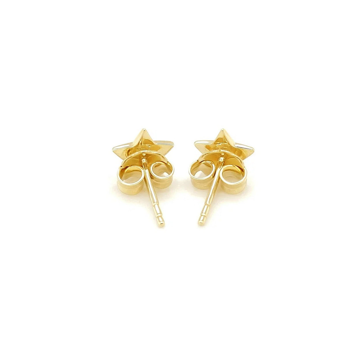 Puffed Star Stud Earrings in 14K Yellow Gold