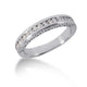 Vintage Engraved Diamond Channel Set Wedding Band in 14K White Gold