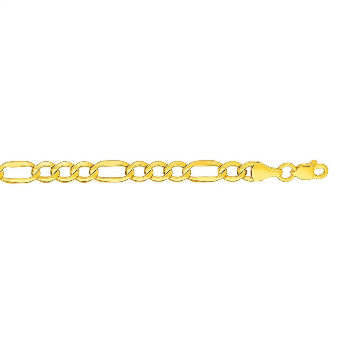 Lightweight Figaro Chain Bracelet in 14K Yellow Gold