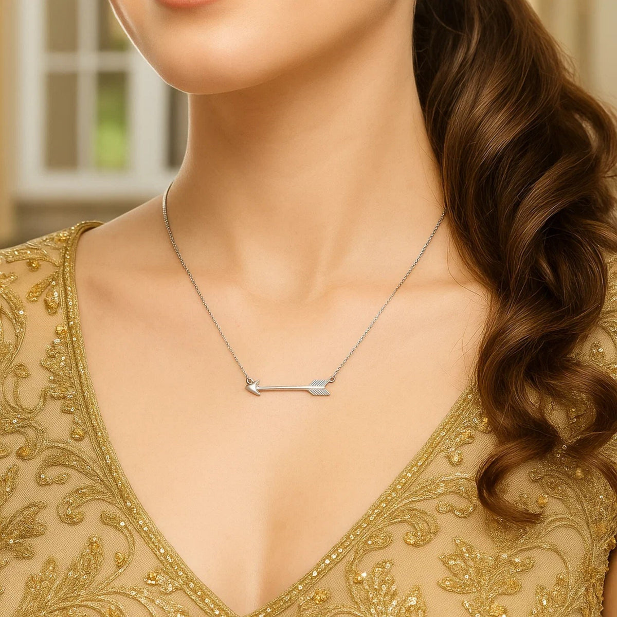 Arrow Pendant Necklace in Sterling Silver