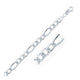 Figaro Style Chain in Rhodium-Plated Sterling Silver (8.10 mm)