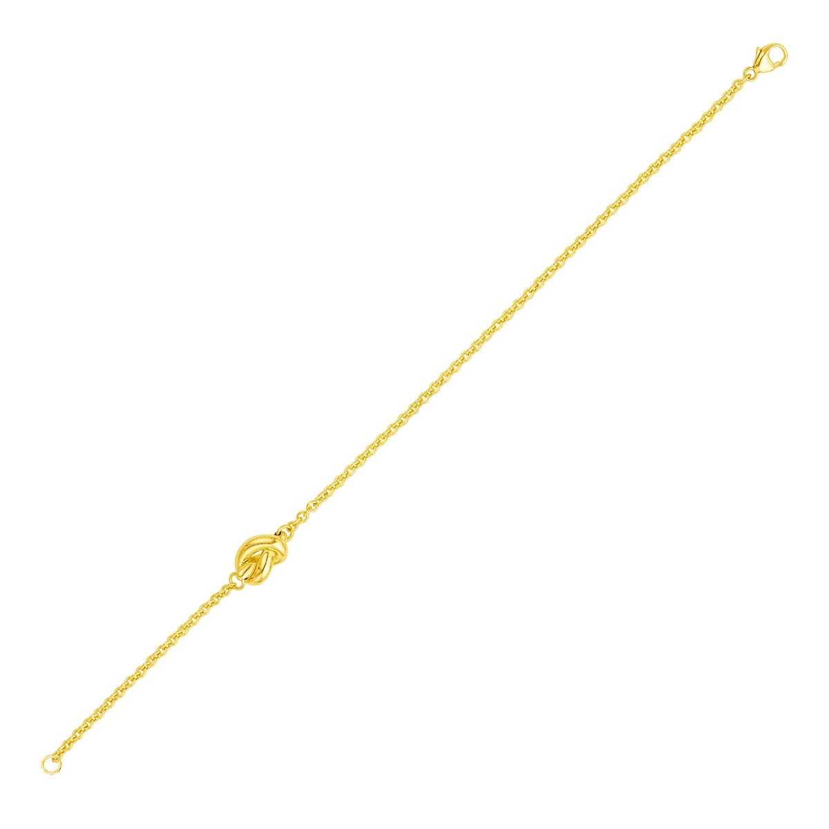 Polished Knot Chain Bracelet in 14K Yellow Gold