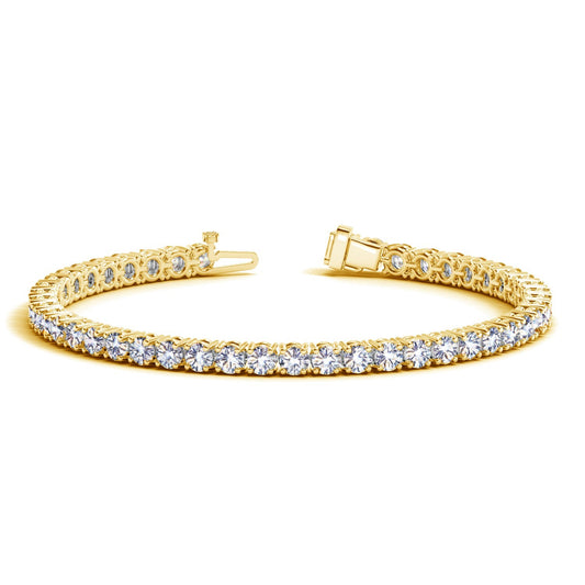 Lab Grown Round Diamond Tennis Bracelet in 14K Yellow Gold(10 cctw F/G VS2/SI1)