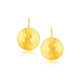 Hammered Disc Drop Earrings in 14K Yellow Gold (16.00 mm)