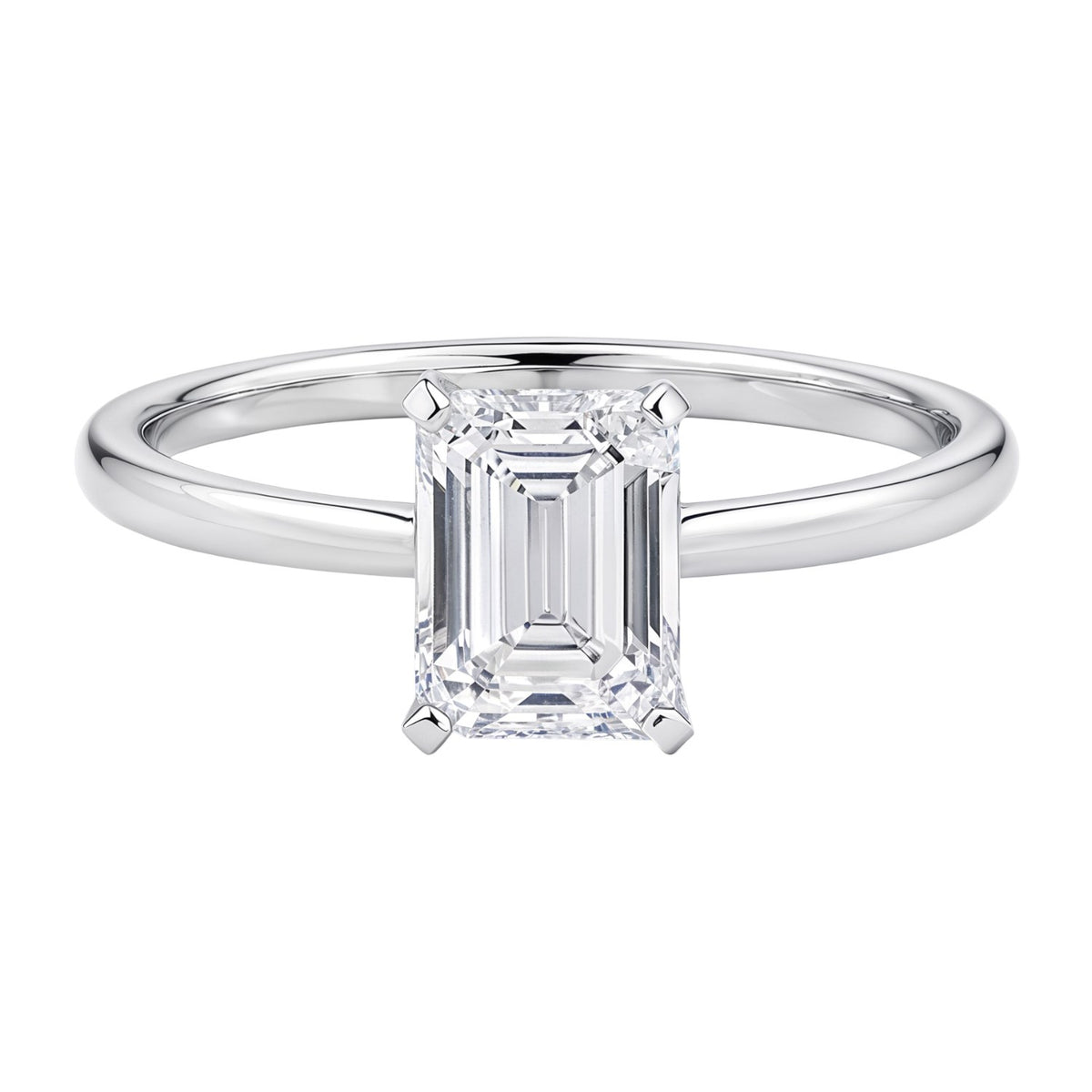 1.5 Carat Emerald Lab Grown IGI Diamond Solitaire in 14K White Gold G/VS1