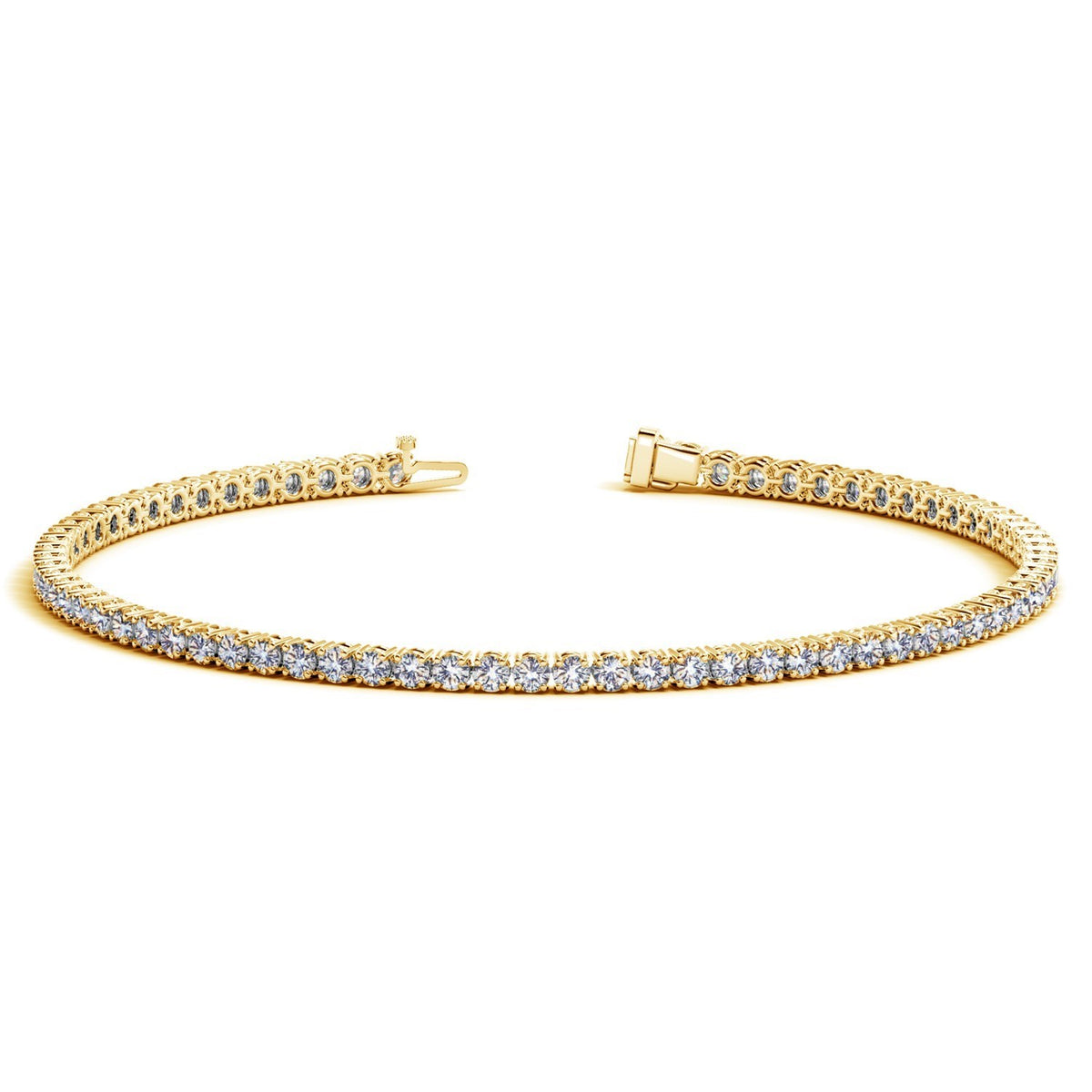 Lab Grown Round Diamond Tennis Bracelet in 14K Gold (2 cctw F/G VS2/SI1)