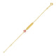 Children's Enameled Heart ID Bracelet in 14K Yellow Gold (1.00 mm)