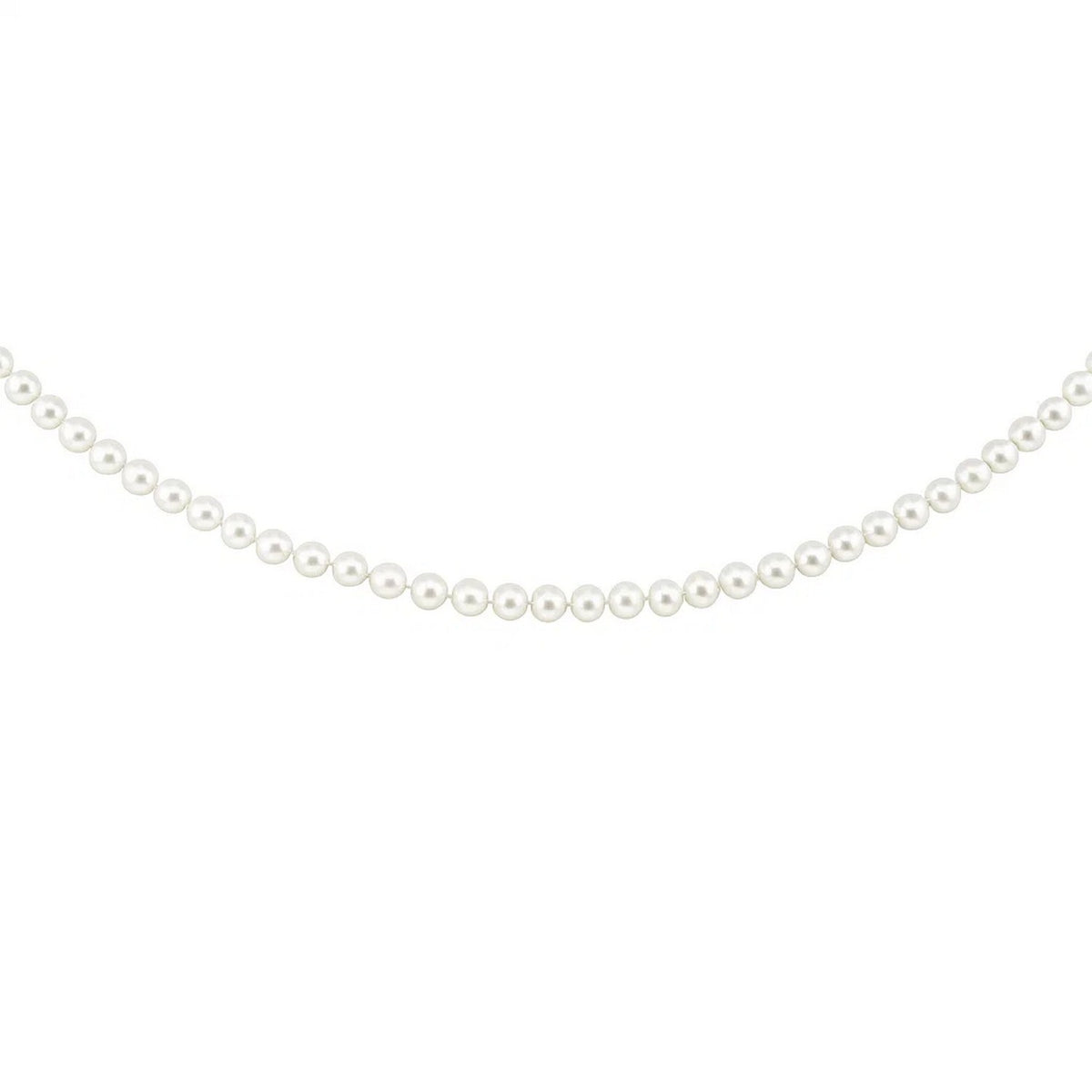 White Freshwater Pearl Strand Necklace in 14K Yellow Gold