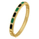 Black Onyx, Malachite & Diamond Hexagon Bangle in 14K Yellow Gold (0.24 ct. tw.)