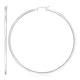 Large Rectangular Profile Polished Hoop Earrings in Sterling Silver (75mm)