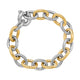Diamond Cut Chain Bracelet in 18K Gold & Rhodium Silver