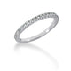 Engraved Fishtail V Pave Diamond Wedding Band in 14K White Gold
