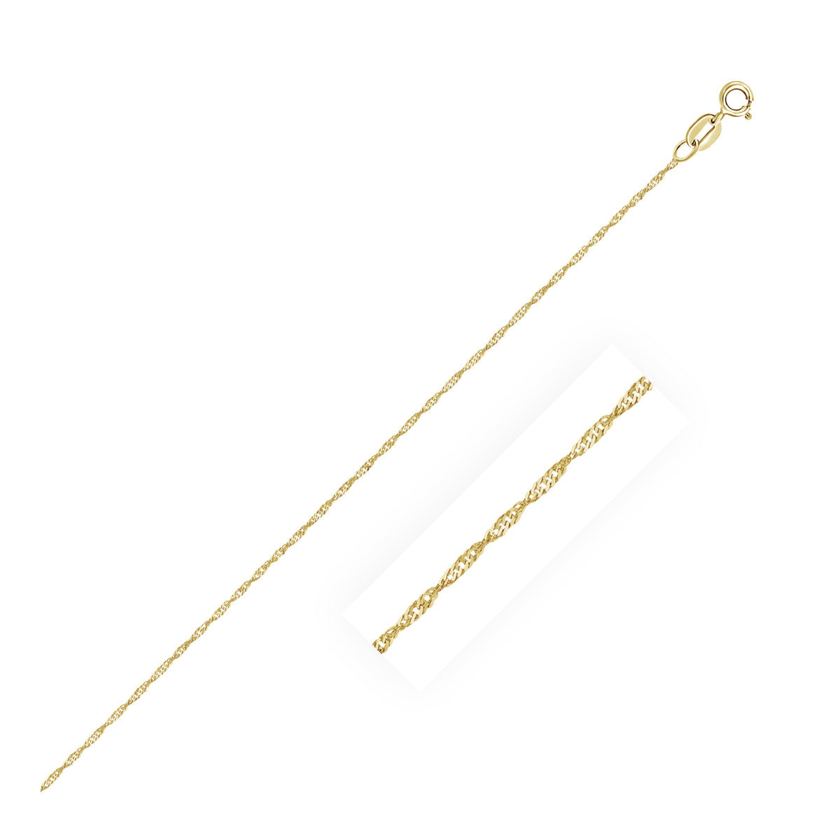 Singapore Chain in 14K Yellow Gold 0.81mm