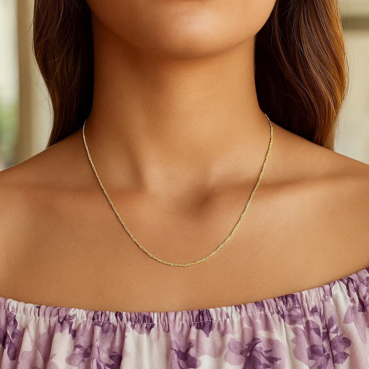 Singapore Chain in 14K Yellow Gold 0.81mm