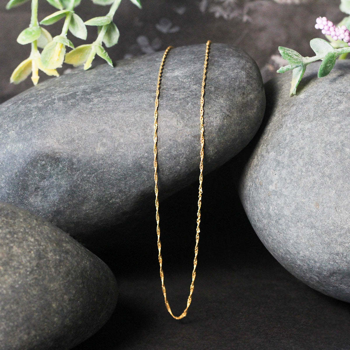 Singapore Chain in 14K Yellow Gold 0.81mm