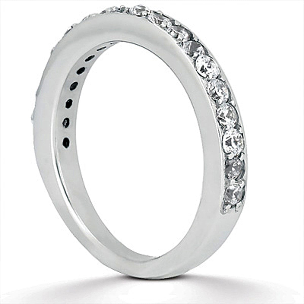 Pave Diamond Wedding Band Set in 14K White Gold 1/2 Around